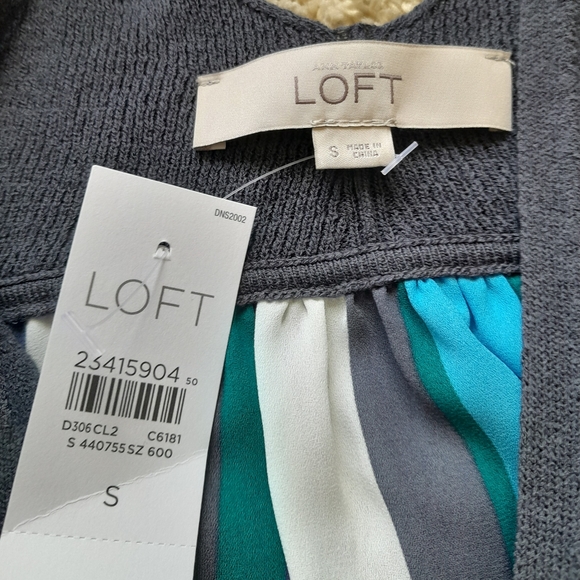 Ann Taylor Loft tank top knit front stripe back women's S - Picture 5 of 8